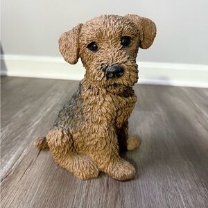 VTG Castagna Life-Like Airedale Terrier Brown Dog Puppy Statue Figurine Italy